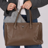 Chanel 2014 Taupe Medium Executive Tote w/ Strap - FashioNica