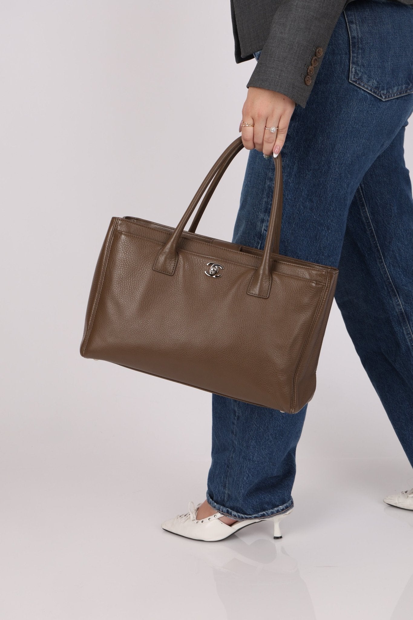 Chanel 2014 Taupe Medium Executive Tote w/ Strap - FashioNica