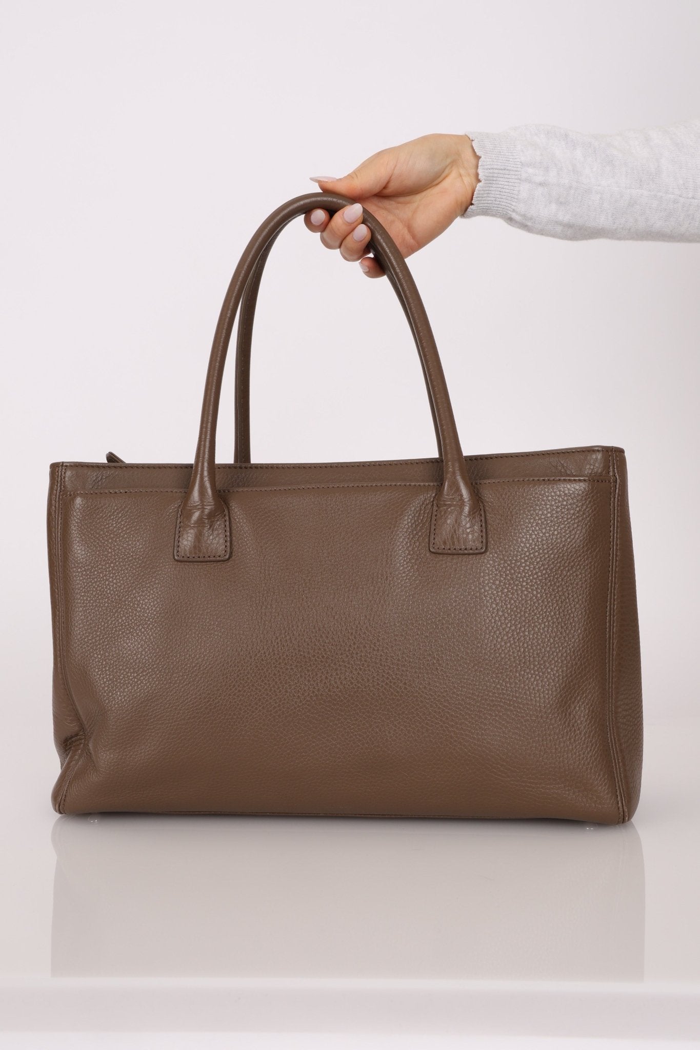 Chanel 2014 Taupe Medium Executive Tote w/ Strap - FashioNica