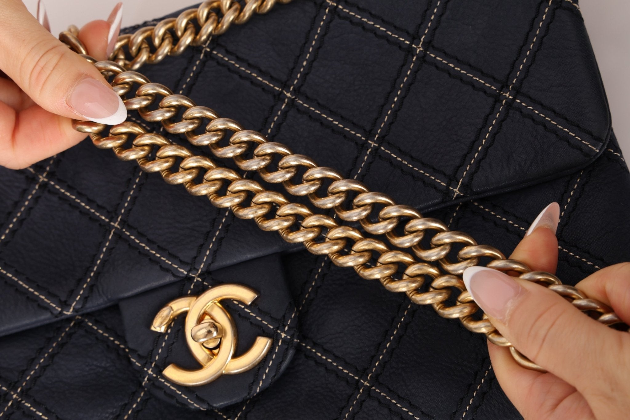 Chanel 2014 Triple Stitch Iridescent Medium Flap Bag - FashioNica