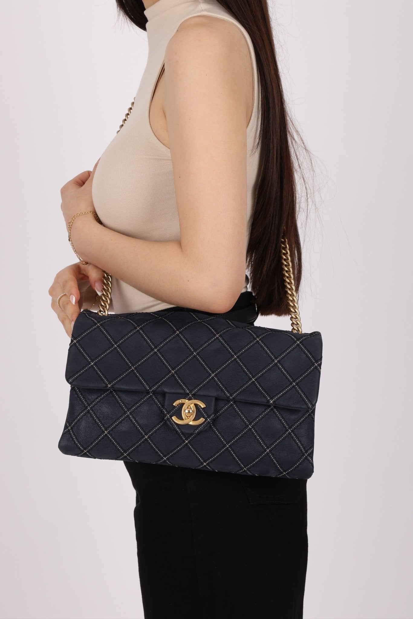 Chanel 2014 Triple Stitch Iridescent Medium Flap Bag - FashioNica