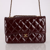 Chanel 2015 Bordeaux Eyelet Patent Wallet on Chain - FashioNica