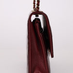 Chanel 2015 Bordeaux Eyelet Patent Wallet on Chain - FashioNica