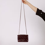 Chanel 2015 Bordeaux Eyelet Patent Wallet on Chain - FashioNica