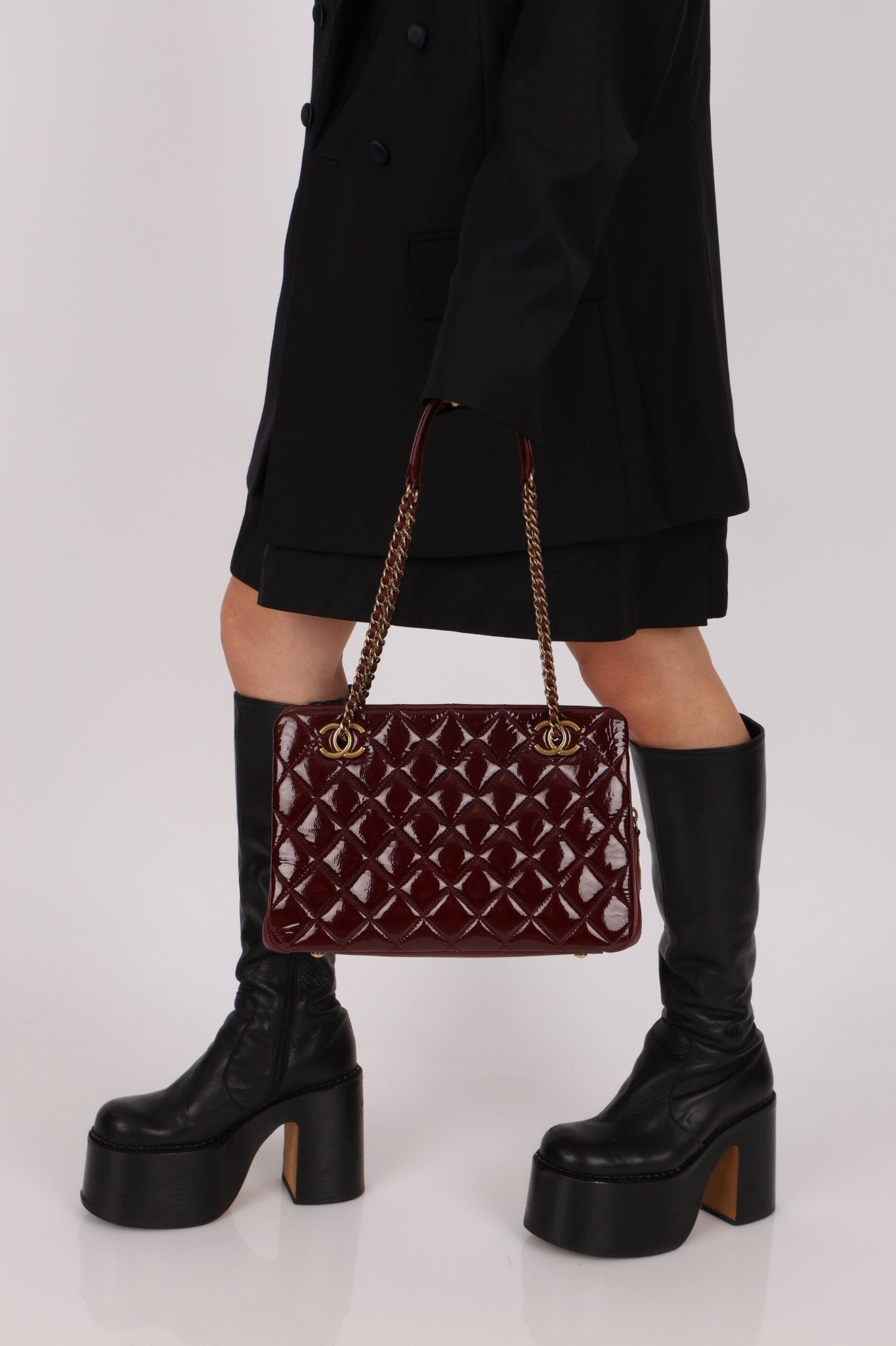 Chanel 2015 Burgundy Paris - Salzburg CC Eyelet Tote - FashioNica