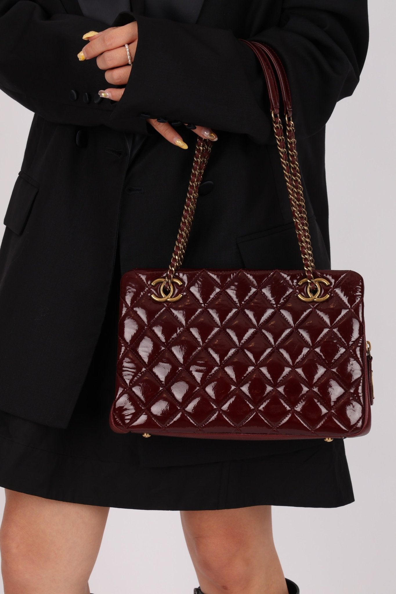 Chanel 2015 Burgundy Paris - Salzburg CC Eyelet Tote - FashioNica