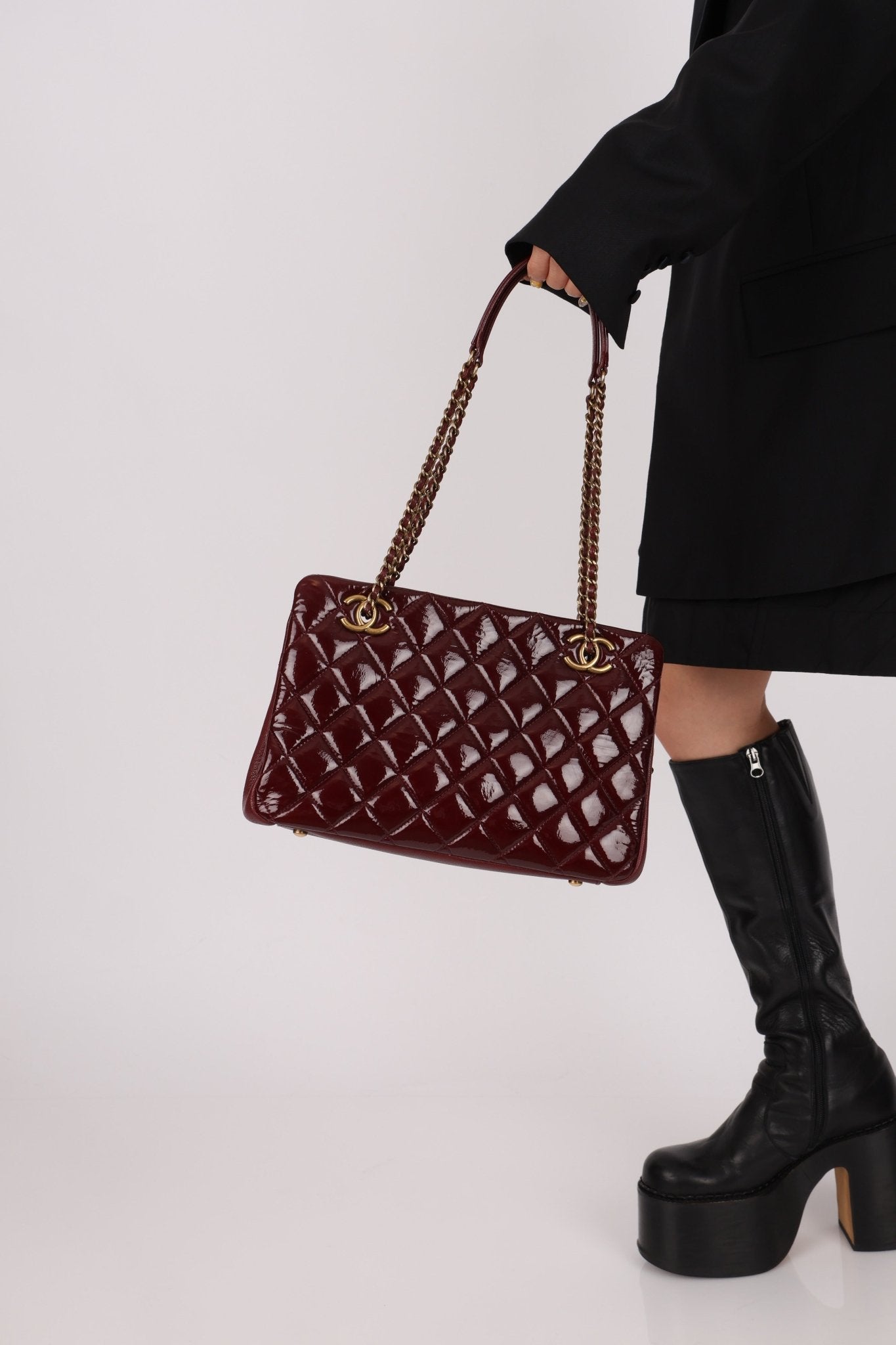 Chanel 2015 Burgundy Paris - Salzburg CC Eyelet Tote - FashioNica