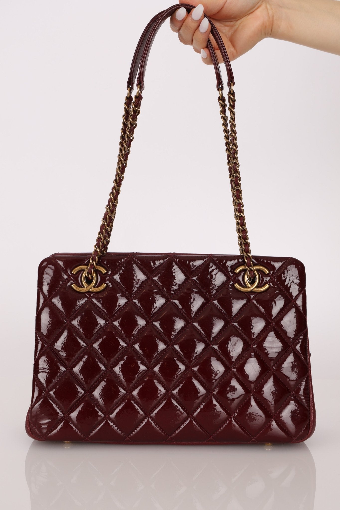 Chanel 2015 Burgundy Paris - Salzburg CC Eyelet Tote - FashioNica