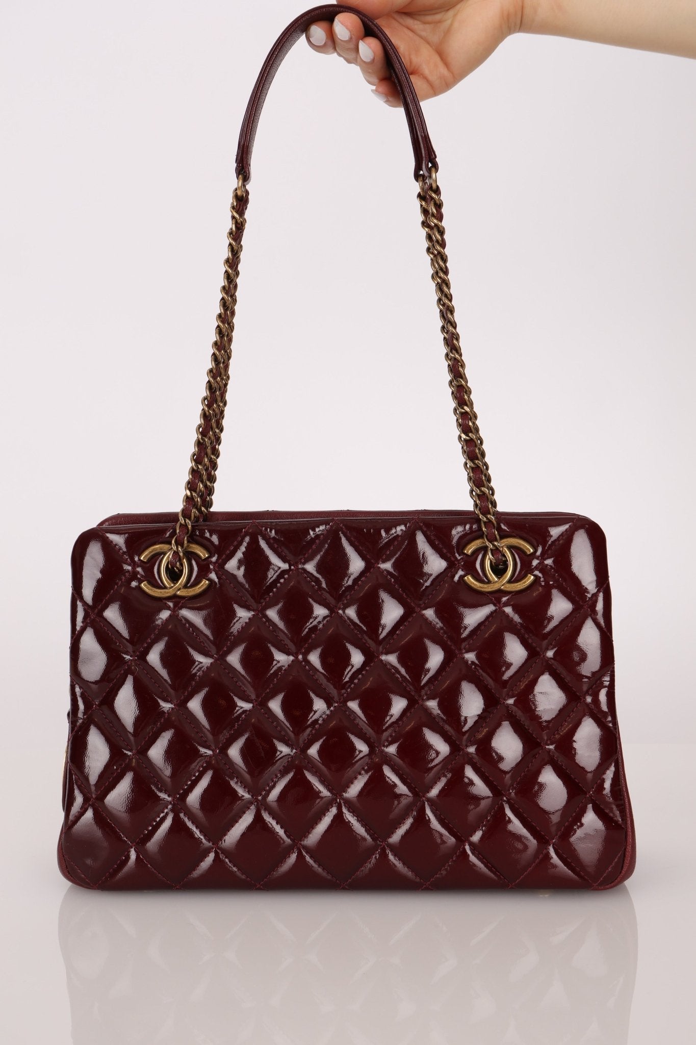 Chanel 2015 Burgundy Paris - Salzburg CC Eyelet Tote - FashioNica
