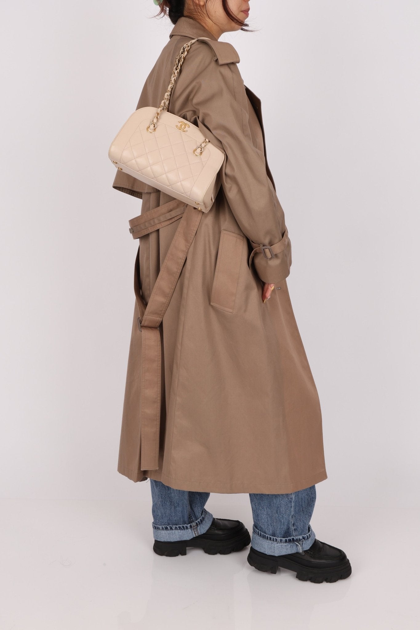 Chanel 2015 Calfskin Mademoiselle Chain Bowler Bag GHW - FashioNica