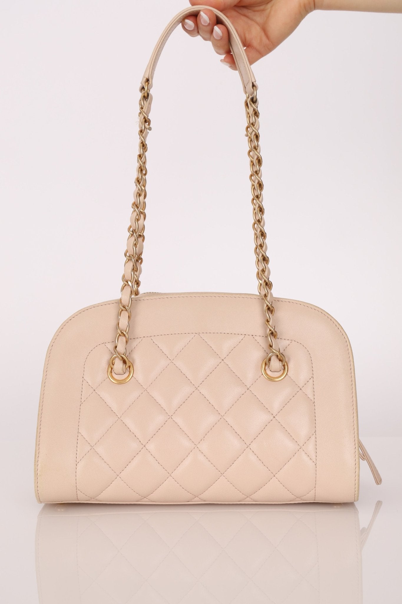 Chanel 2015 Calfskin Mademoiselle Chain Bowler Bag GHW - FashioNica