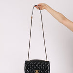 Chanel 2015 Glazed Goatskin Quilted Medium CC Eyelet Flap - FashioNica