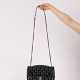 Chanel 2015 Glazed Goatskin Quilted Medium CC Eyelet Flap - FashioNica