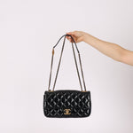 Chanel 2015 Glazed Goatskin Quilted Medium CC Eyelet Flap - FashioNica