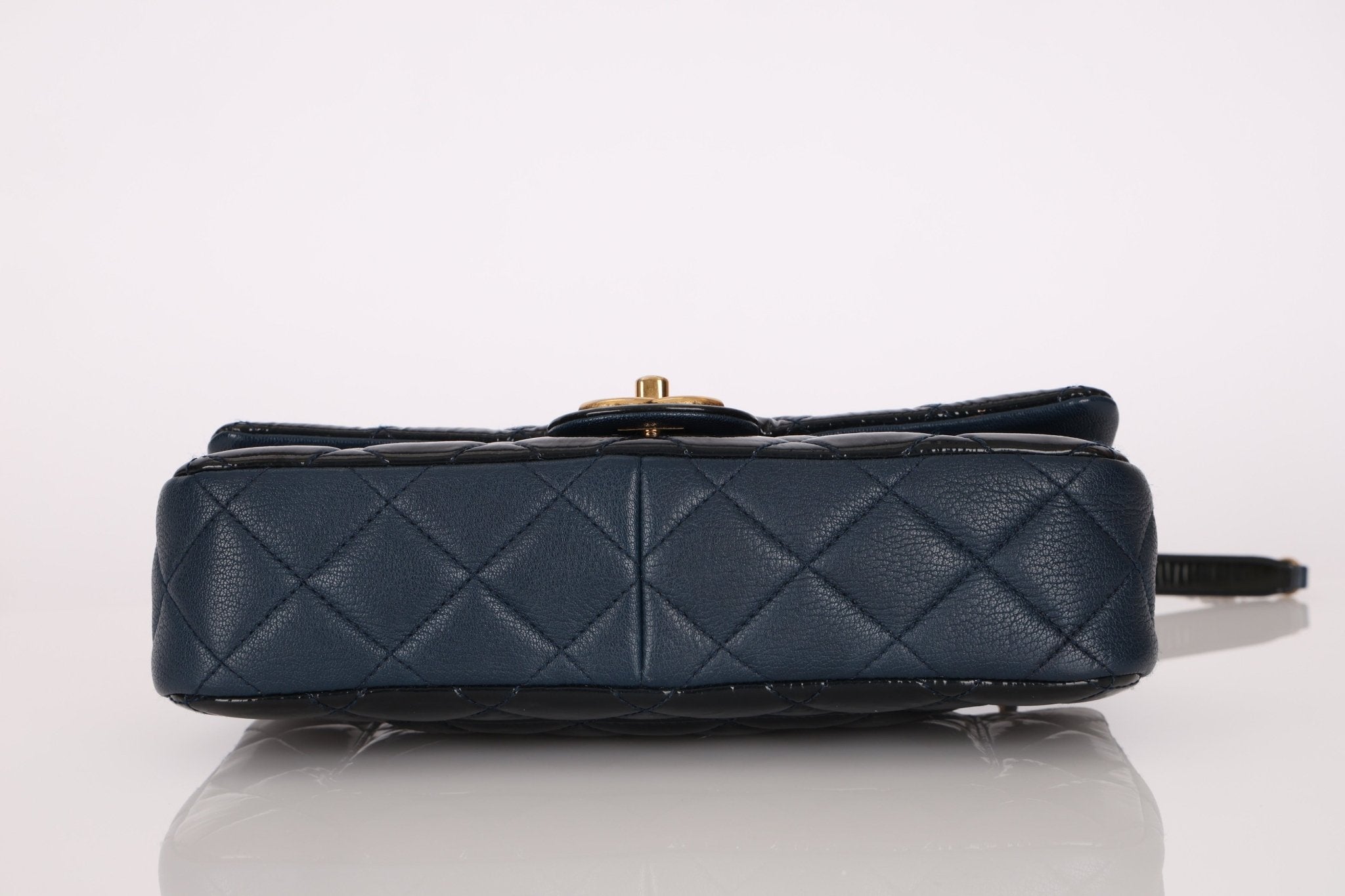 Chanel 2015 Glazed Goatskin Quilted Medium CC Eyelet Flap - FashioNica