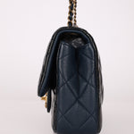 Chanel 2015 Glazed Goatskin Quilted Medium CC Eyelet Flap - FashioNica