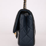 Chanel 2015 Glazed Goatskin Quilted Medium CC Eyelet Flap - FashioNica