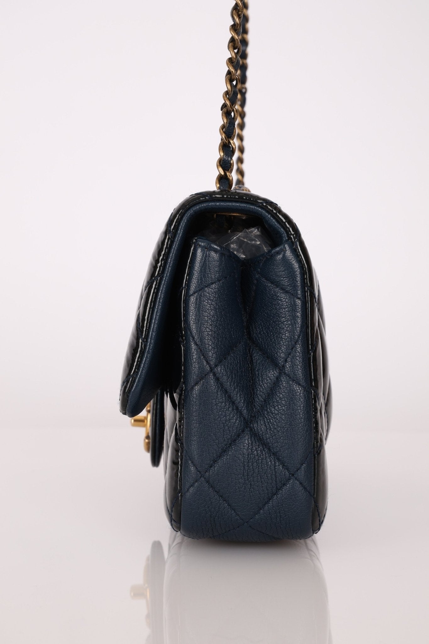 Chanel 2015 Glazed Goatskin Quilted Medium CC Eyelet Flap - FashioNica