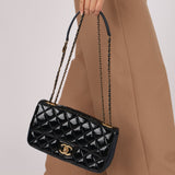 Chanel 2015 Glazed Goatskin Quilted Medium CC Eyelet Flap - FashioNica