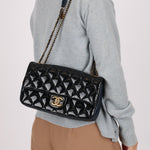 Chanel 2015 Glazed Goatskin Quilted Medium CC Eyelet Flap - FashioNica