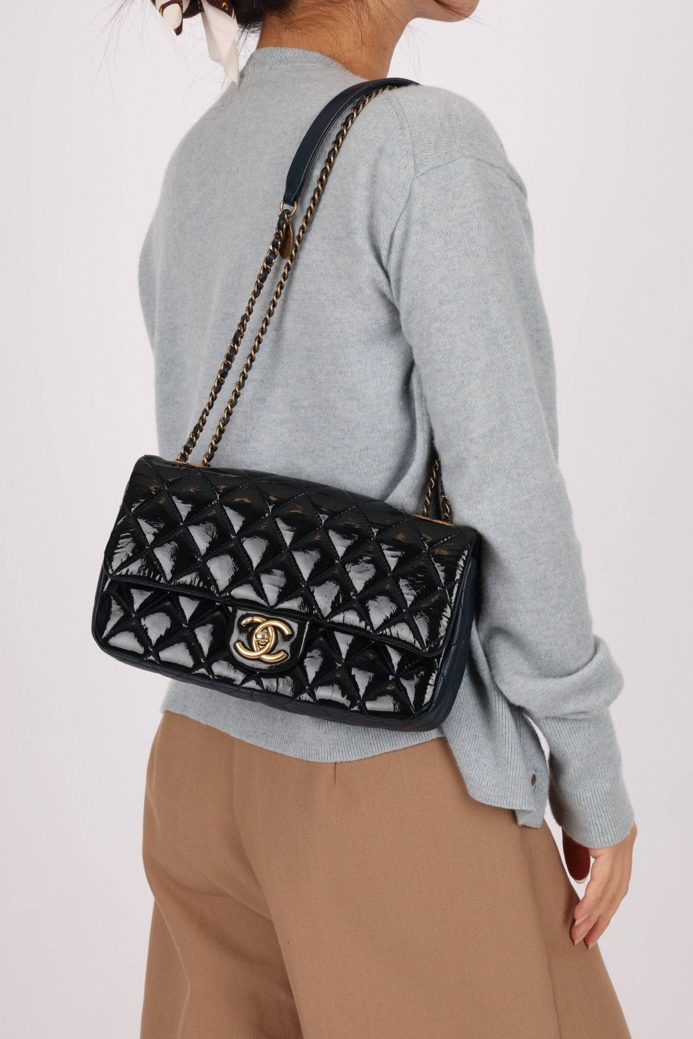 Chanel 2015 Glazed Goatskin Quilted Medium CC Eyelet Flap - FashioNica