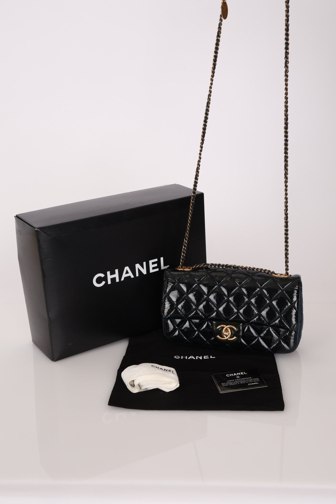 Chanel 2015 Glazed Goatskin Quilted Medium CC Eyelet Flap - FashioNica