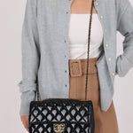 Chanel 2015 Glazed Goatskin Quilted Medium CC Eyelet Flap - FashioNica