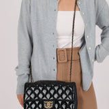 Chanel 2015 Glazed Goatskin Quilted Medium CC Eyelet Flap - FashioNica