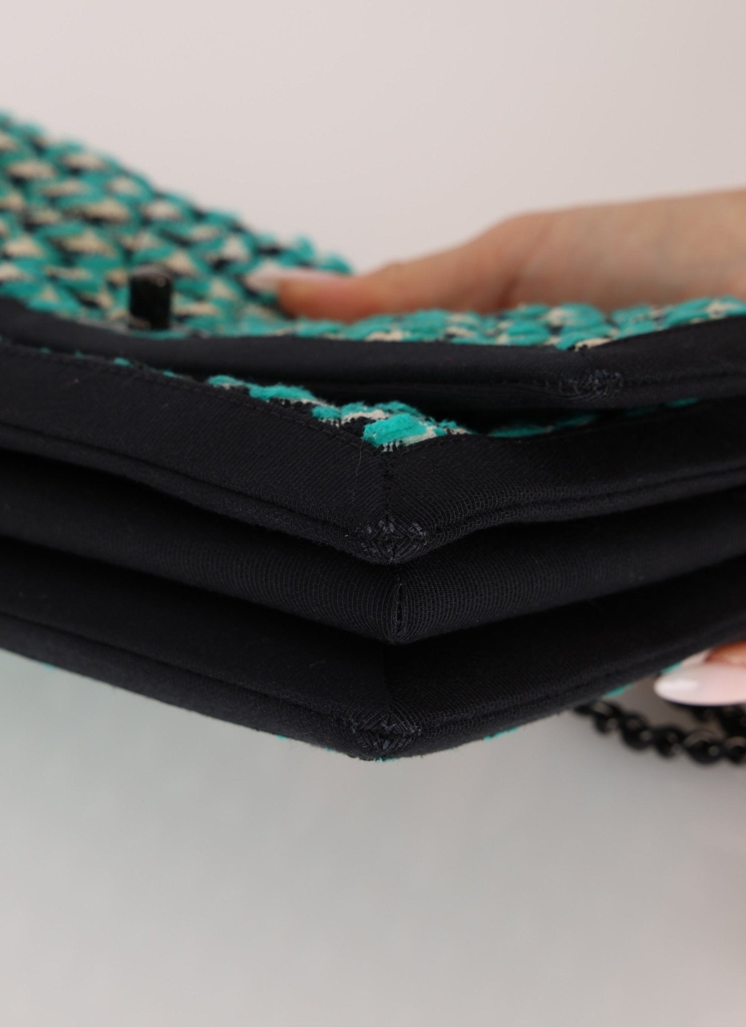 Chanel 2015 Houndstooth Tweed Single Flap - FashioNica