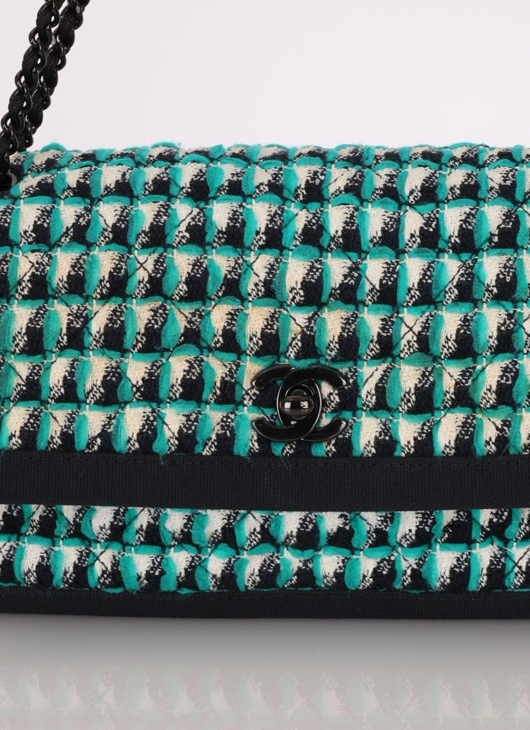 Chanel 2015 Houndstooth Tweed Single Flap - FashioNica