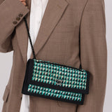 Chanel 2015 Houndstooth Tweed Single Flap - FashioNica