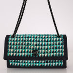 Chanel 2015 Houndstooth Tweed Single Flap - FashioNica