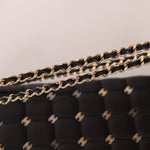 Chanel 2015 Lambskin Chocolate Bar Piercing CC Studded Mini Full Flap - FashioNica