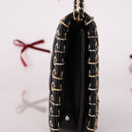 Chanel 2015 Lambskin Chocolate Bar Piercing CC Studded Mini Full Flap - FashioNica