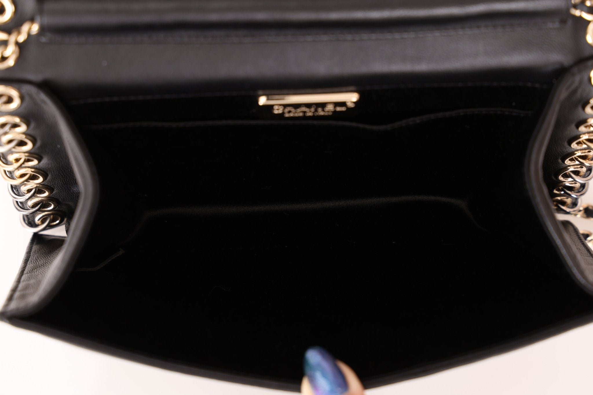 Chanel 2015 Lambskin Chocolate Bar Piercing CC Studded Mini Full Flap - FashioNica