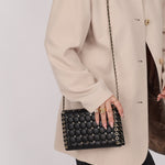 Chanel 2015 Lambskin Chocolate Bar Piercing CC Studded Mini Full Flap - FashioNica