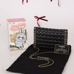 Chanel 2015 Lambskin Chocolate Bar Piercing CC Studded Mini Full Flap - FashioNica