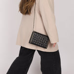 Chanel 2015 Lambskin Chocolate Bar Piercing CC Studded Mini Full Flap - FashioNica