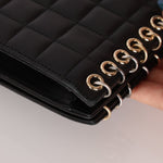 Chanel 2015 Lambskin Chocolate Bar Piercing CC Studded Mini Full Flap - FashioNica