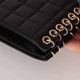 Chanel 2015 Lambskin Chocolate Bar Piercing CC Studded Mini Full Flap - FashioNica