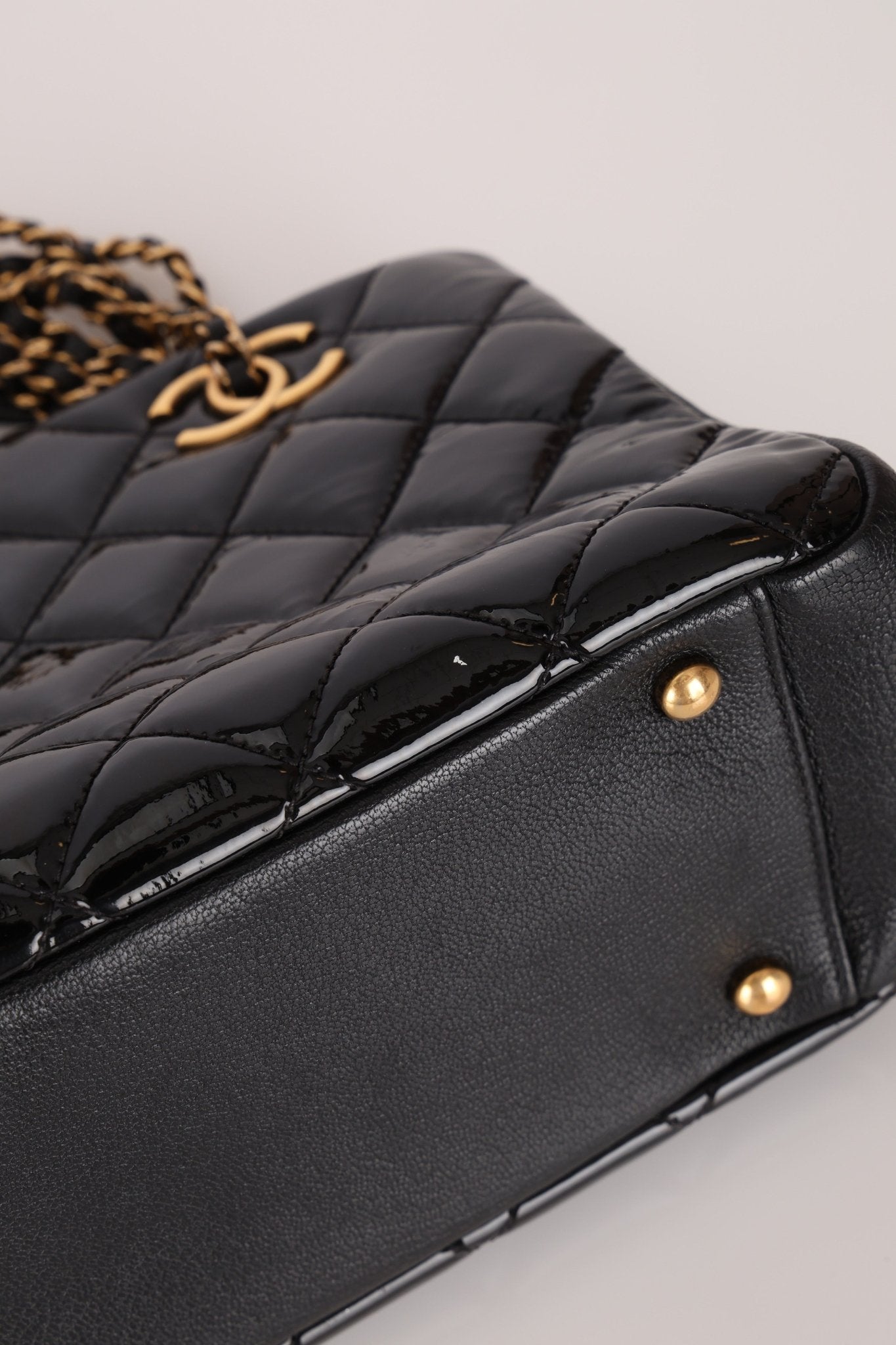 Chanel 2015 Patent Chain Grommet CC Tote - FashioNica