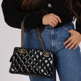 Chanel 2015 Patent Chain Grommet CC Tote - FashioNica