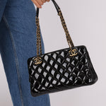 Chanel 2015 Patent Chain Grommet CC Tote - FashioNica