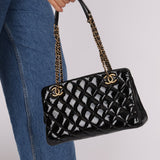 Chanel 2015 Patent Chain Grommet CC Tote - FashioNica