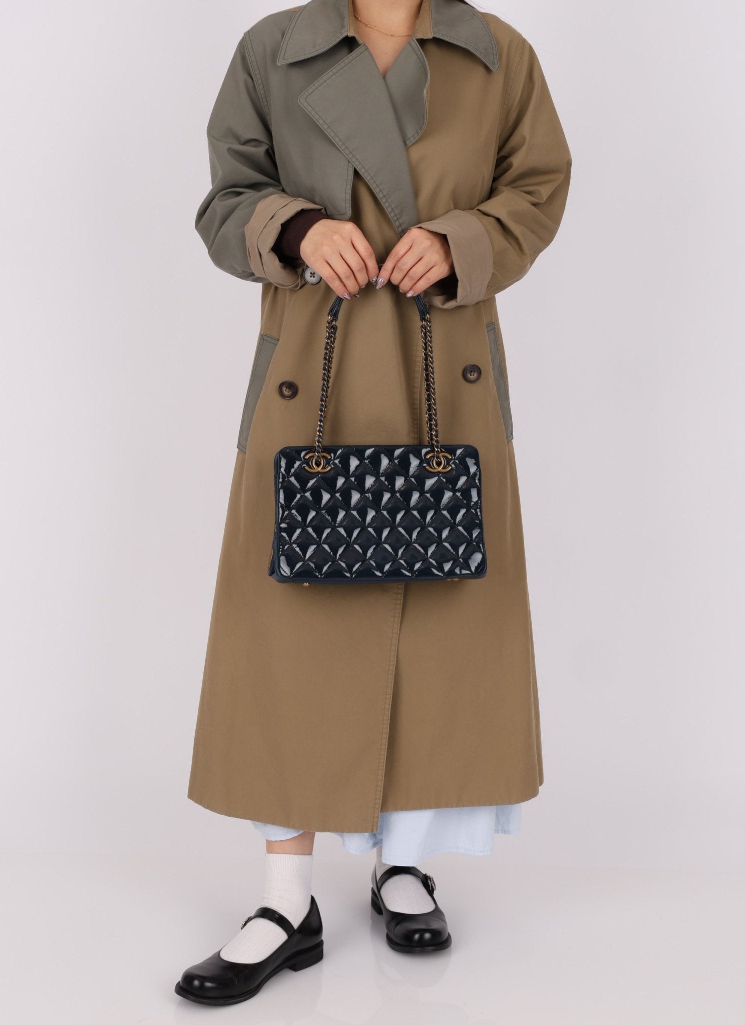 Chanel 2015 Patent Goatskin Eyelet Tote - FashioNica