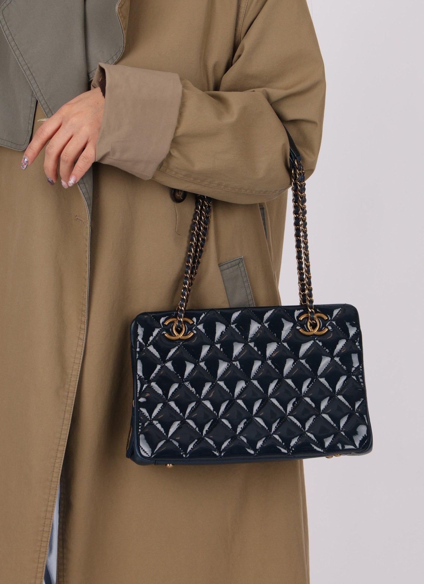 Chanel 2015 Patent Goatskin Eyelet Tote - FashioNica