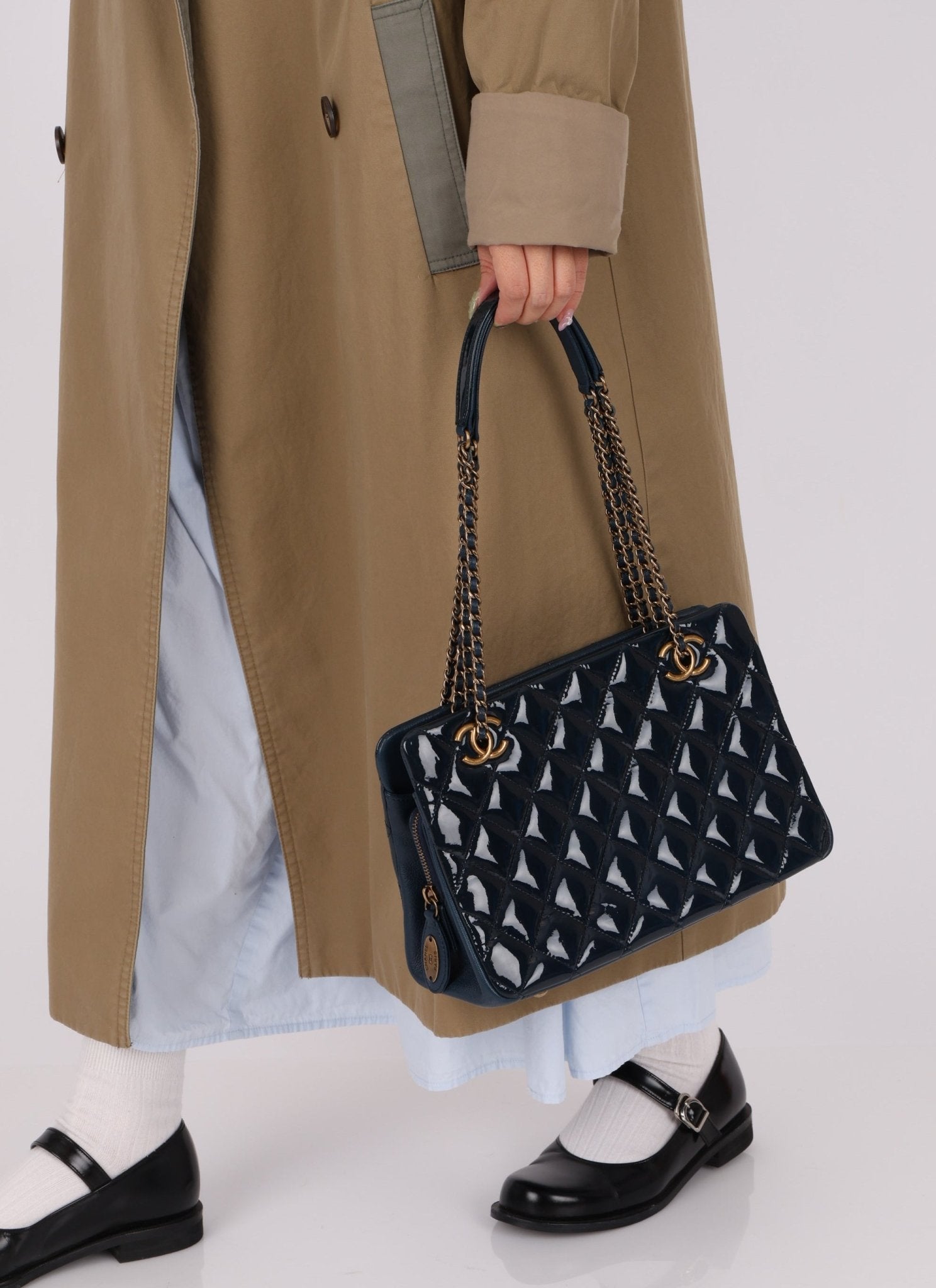 Chanel 2015 Patent Goatskin Eyelet Tote - FashioNica