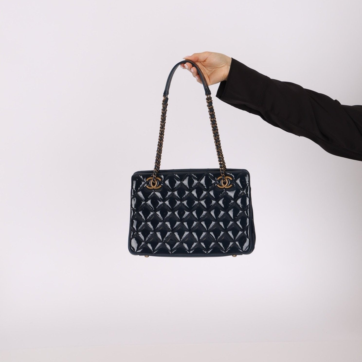 Chanel 2015 Patent Goatskin Eyelet Tote - FashioNica