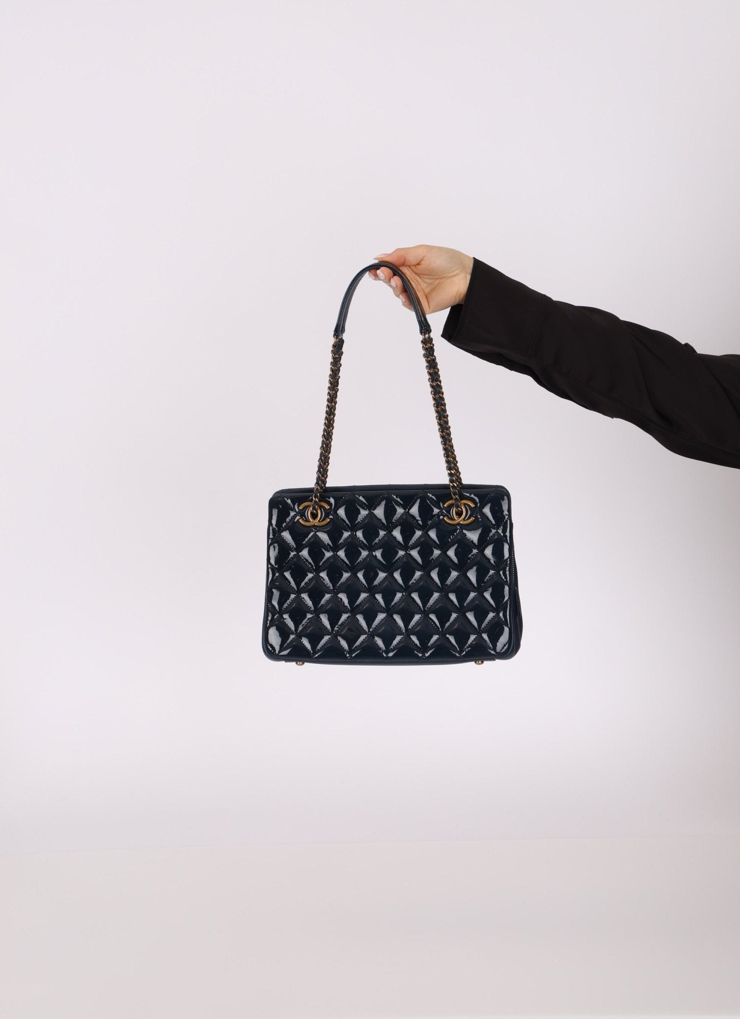 Chanel 2015 Patent Goatskin Eyelet Tote - FashioNica