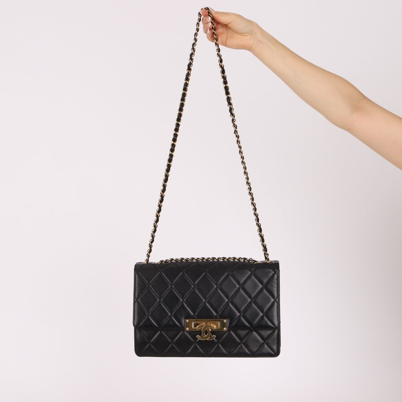Chanel 2015 Quilted Lambskin Medium Golden Class Flap - FashioNica
